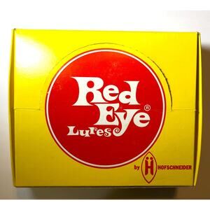 Vintage Hofschneider Red Eye Fishing Lures Display Box - A Collector's Dream vn